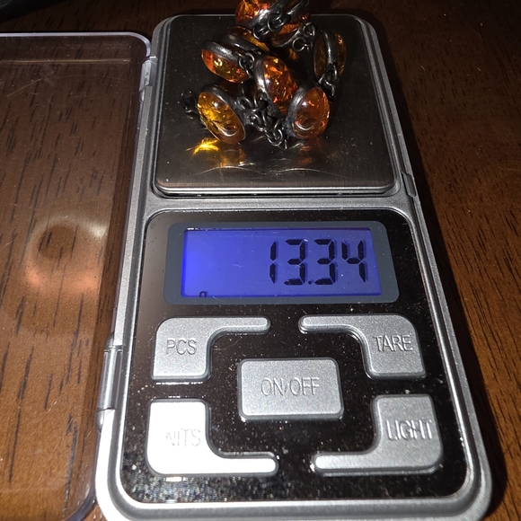 Vintage Double Link Baltic Amber 925 Bracelet - Picture 9 of 10